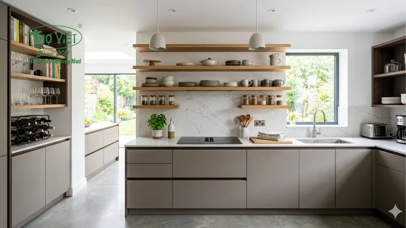 các mẫu kệ nhà bếp đơn giản mà tinh tế