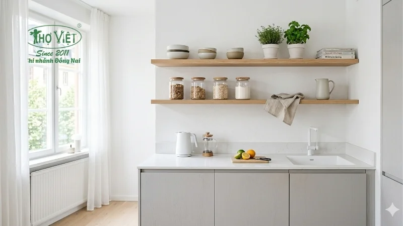 các mẫu kệ nhà bếp đơn giản mà tinh tế