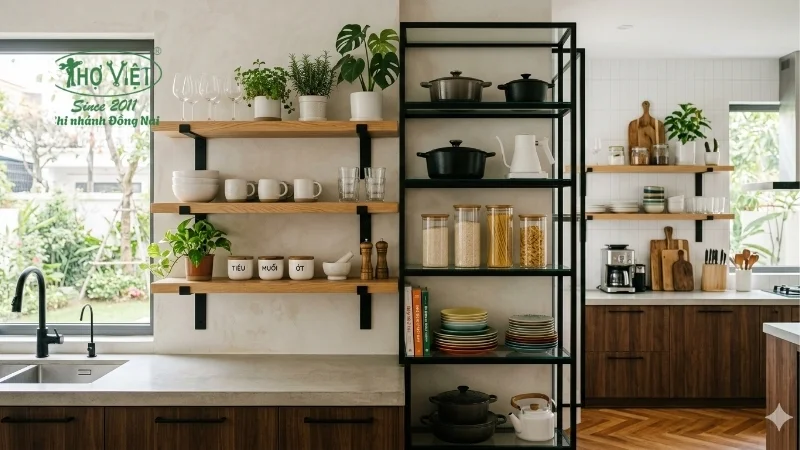 các mẫu kệ nhà bếp đơn giản mà tinh tế