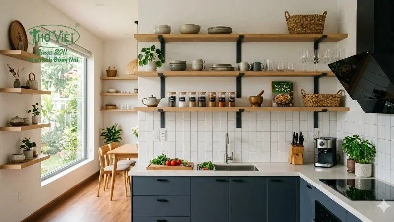các mẫu kệ nhà bếp đơn giản mà tinh tế