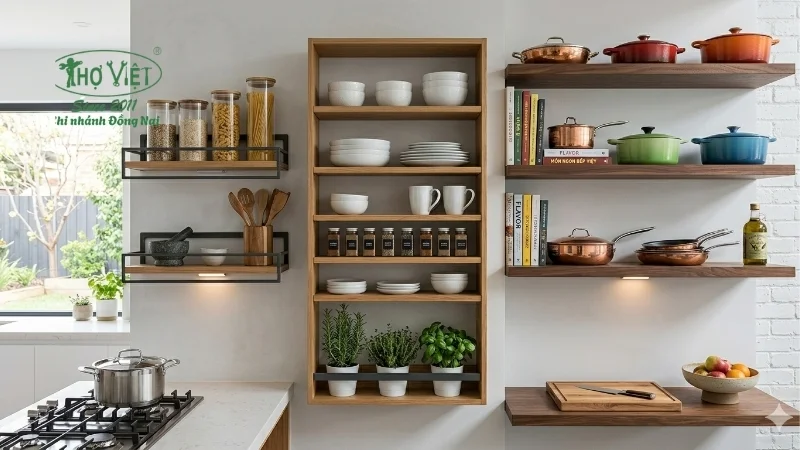 các mẫu kệ nhà bếp đơn giản mà tinh tế