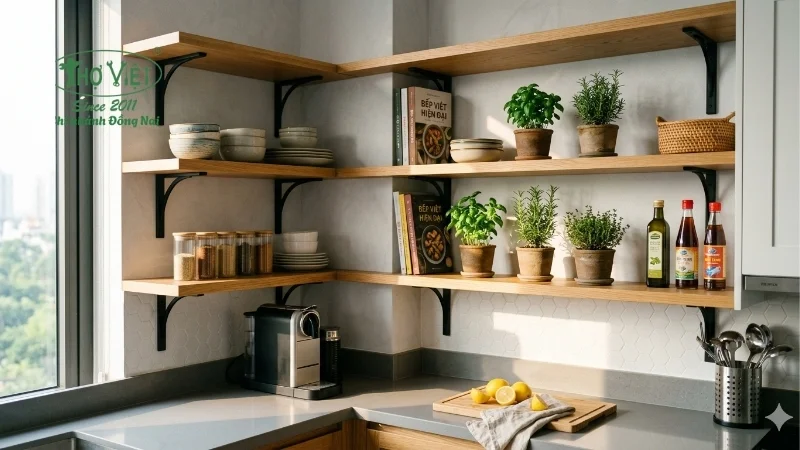 các mẫu kệ nhà bếp đơn giản mà tinh tế