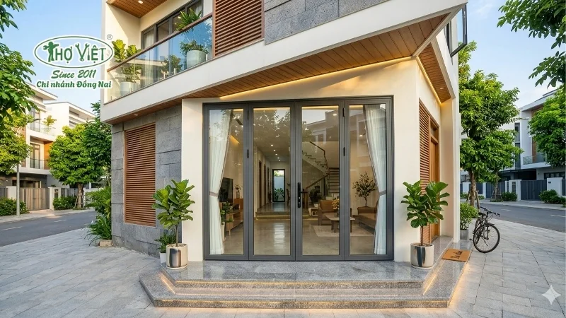 mẫu cửa chính đẹp cho nhà ống bền đẹp
