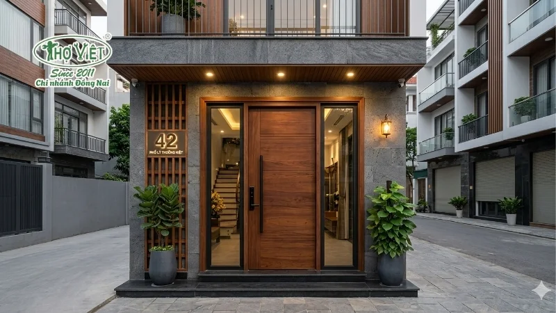 mẫu cửa chính đẹp cho nhà ống bền đẹp