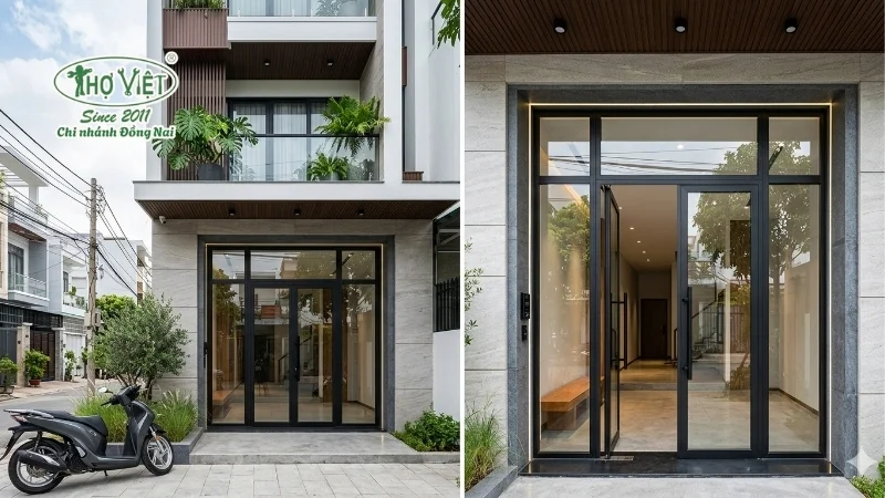 mẫu cửa chính đẹp cho nhà ống bền đẹp