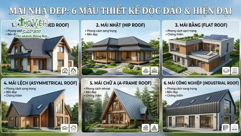 mẫu mái nhà đẹp thiết kế ấn tượng