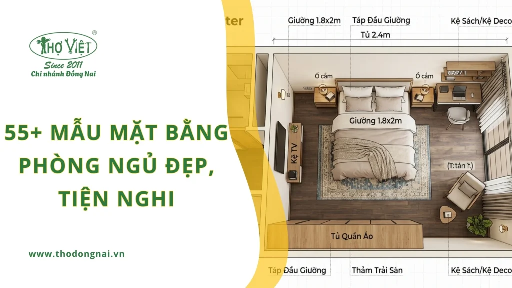 55+ mẫu mặt bằng phòng ngủ đẹp, tiện nghi