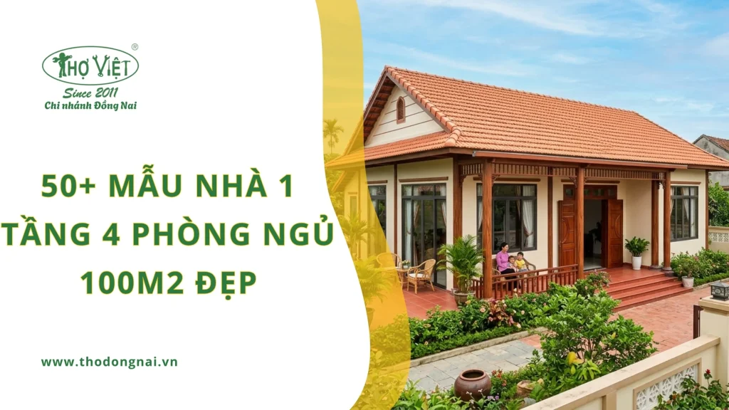 50+ mẫu nhà 1 tầng 4 phòng ngủ 100m2 đẹp