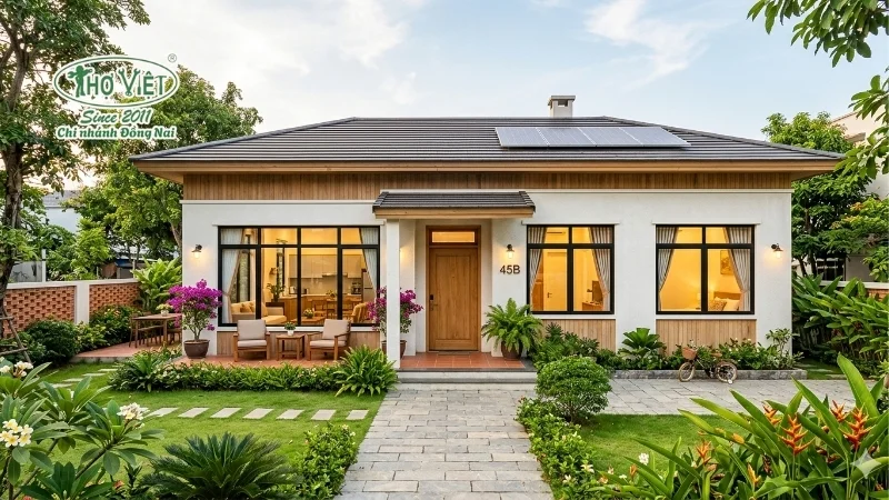 mẫu nhà 1 tầng 4 phòng ngủ 100m2 đẹp thịnh hành