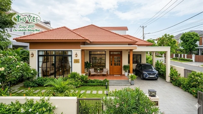 mẫu nhà 1 tầng 4 phòng ngủ 100m2 đẹp thịnh hành