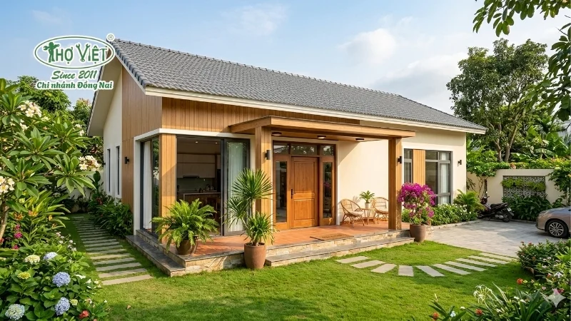 mẫu nhà 1 tầng 4 phòng ngủ 100m2 đẹp thịnh hành