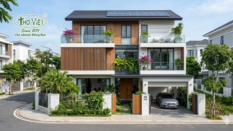 mẫu nhà 1 trệt 2 lầu hiện đại đẹp mê ly