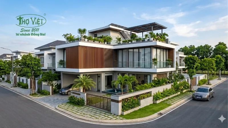 mẫu nhà 100m2 đẹp tiện nghi