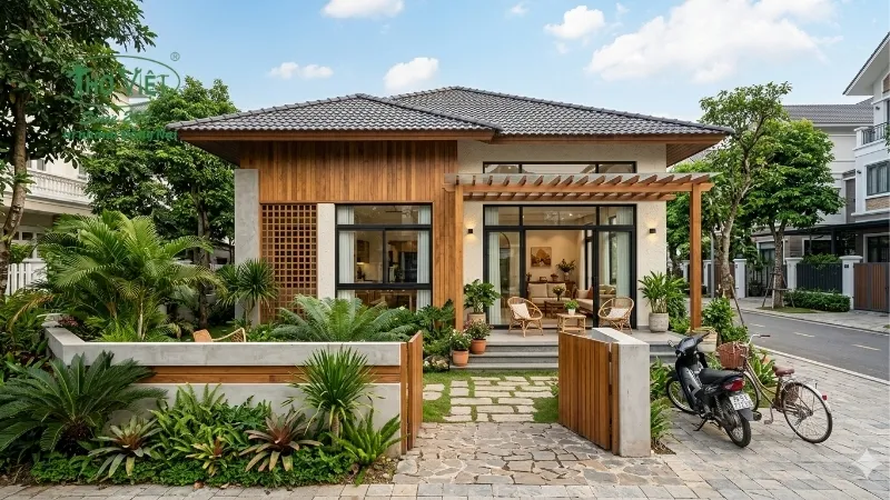 mẫu nhà 100m2 đẹp tiện nghi