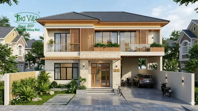mẫu nhà 100m2 đẹp tiện nghi