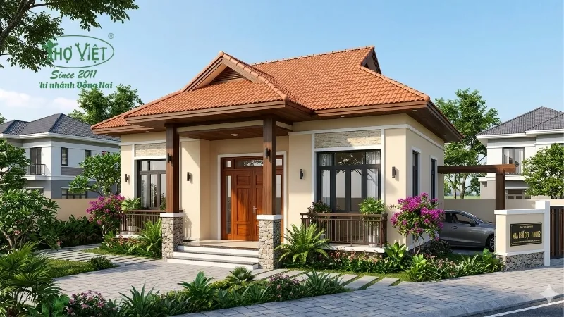 mẫu nhà 100m2 đẹp tiện nghi