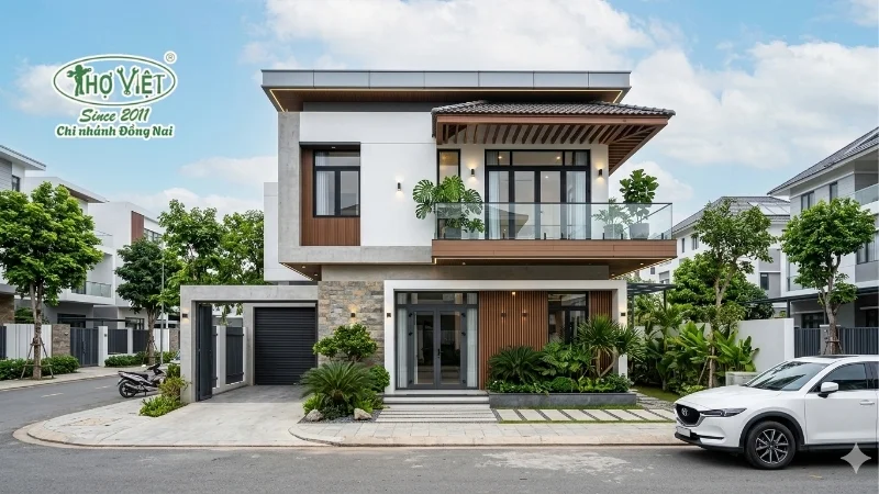 mẫu nhà 2 tầng mặt tiền 6m hiện đại đẹp