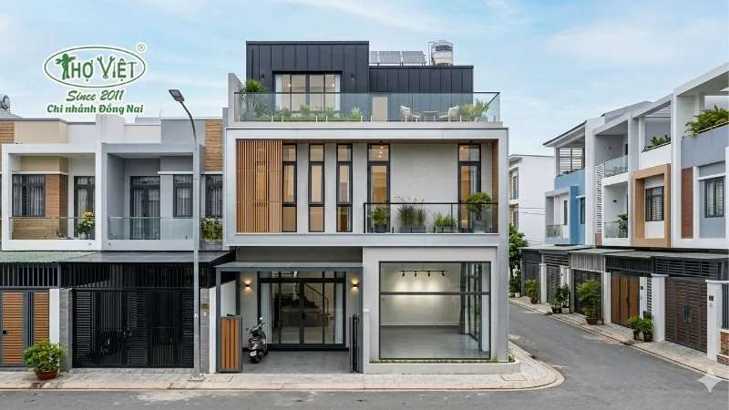 mẫu nhà 2 tầng 1 tum đẹp hiện nay
