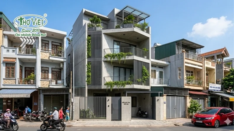 mẫu nhà 2 tầng 1 tum đẹp hiện nay