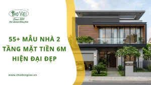 55+ mẫu nhà 2 tầng mặt tiền 6m hiện đại đẹp