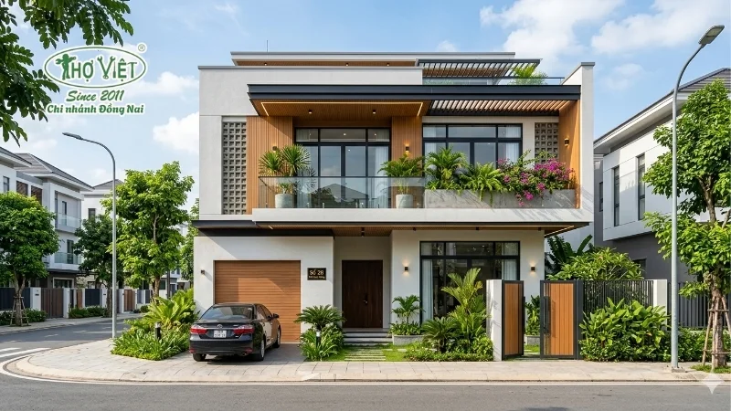 mẫu nhà 2 tầng mặt tiền 6m hiện đại đẹp