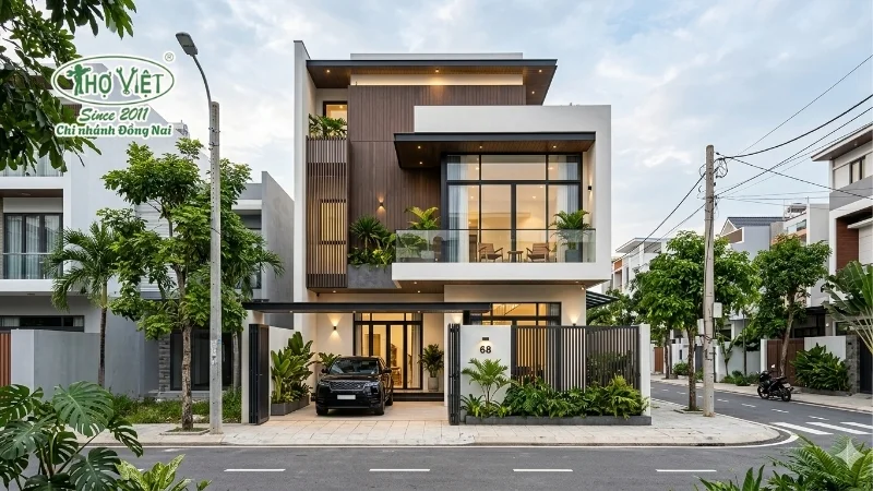 mẫu nhà 2 tầng mặt tiền 6m hiện đại đẹp