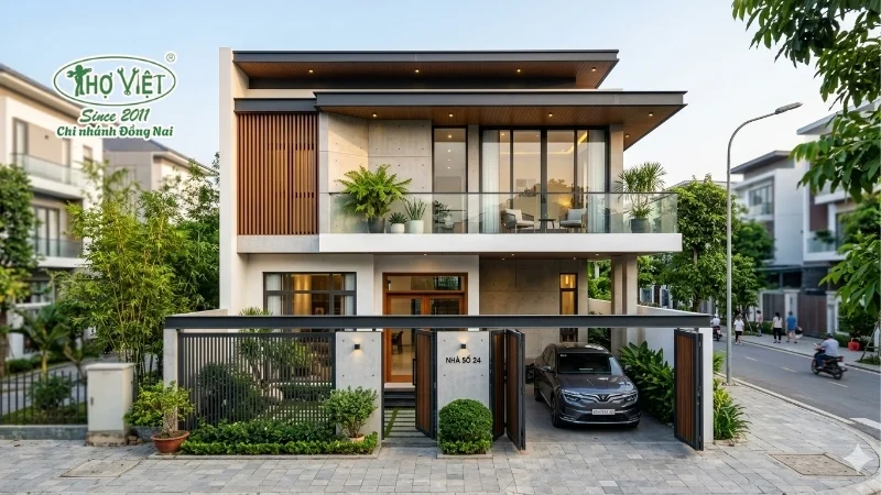 mẫu nhà 2 tầng mặt tiền 6m hiện đại đẹp