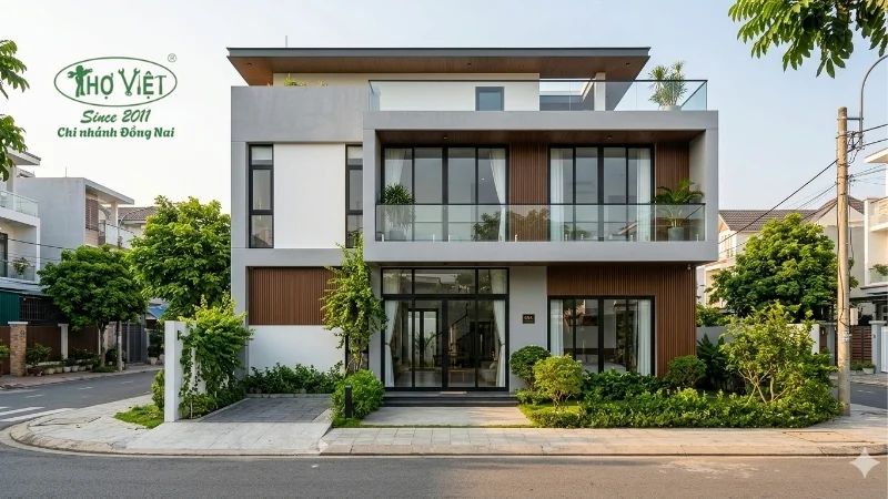 mẫu nhà 2 tầng mặt tiền 6m hiện đại đẹp