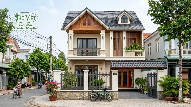 mẫu nhà mặt tiền 7m 2 tầng đẹp xu hướng