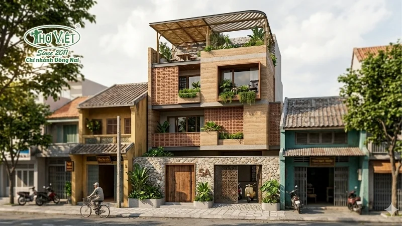 mẫu nhà 4 tầng mặt tiền 5m phổ biến