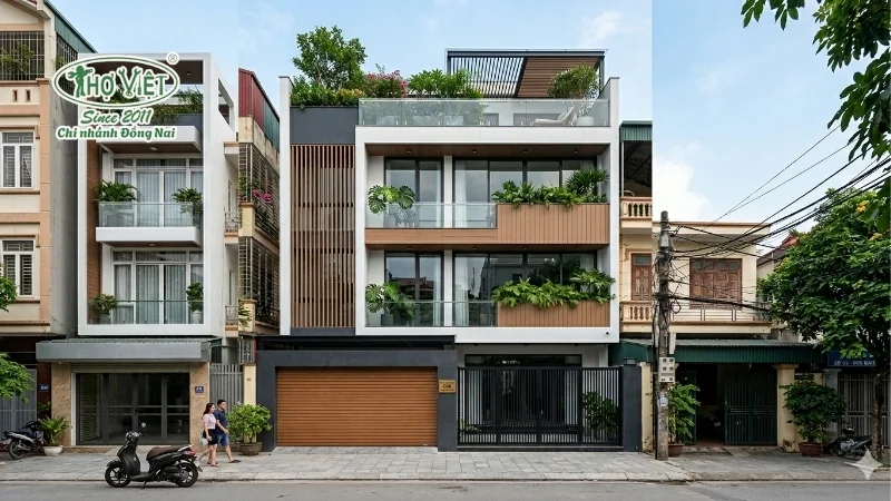 mẫu nhà 4 tầng mặt tiền 5m phổ biến