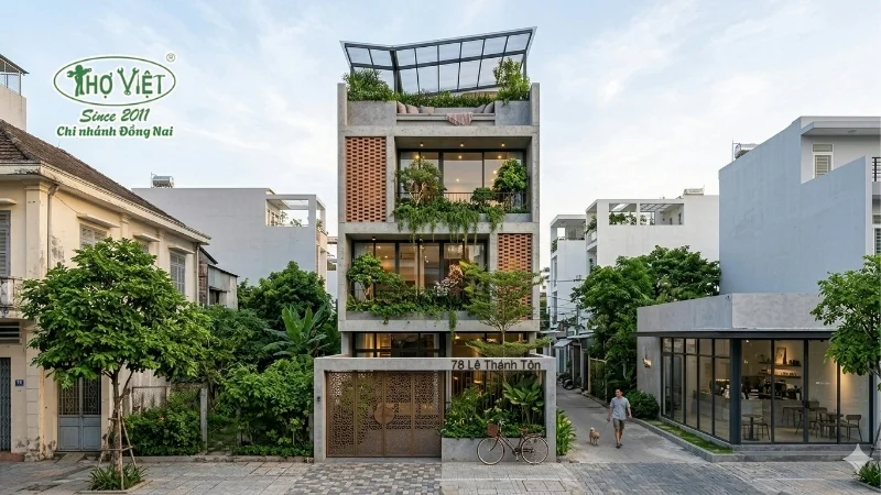 mẫu nhà 4 tầng mặt tiền 5m phổ biến