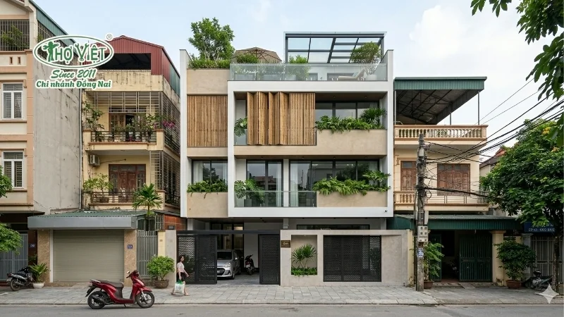 mẫu nhà 4 tầng mặt tiền 5m phổ biến