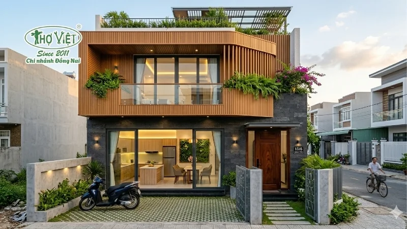 mẫu nhà 50m2 2 tầng tiện nghi