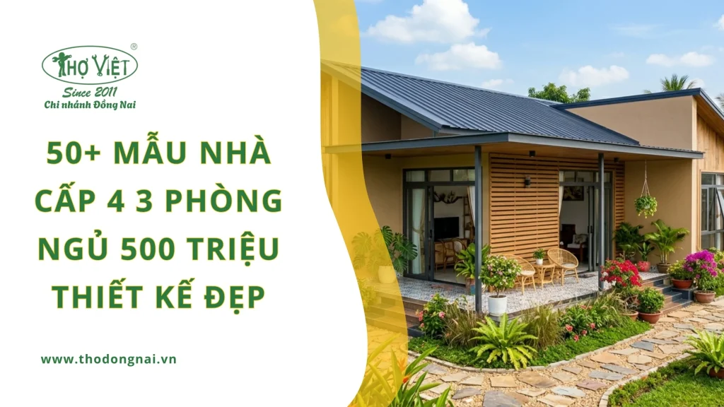 50+ mẫu nhà cấp 4 3 phòng ngủ 500 triệu thiết kế đẹp