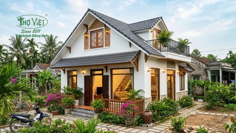 mẫu nhà cấp 4 gác lửng phổ biến