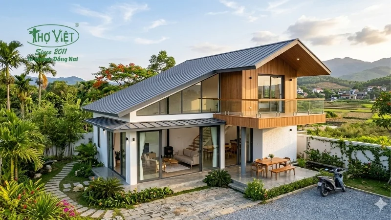 mẫu nhà cấp 4 gác lửng phổ biến