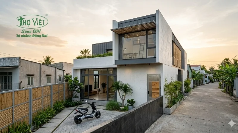 mẫu nhà cấp 4 gác lửng phổ biến