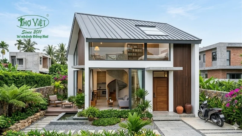 mẫu nhà cấp 4 gác lửng phổ biến