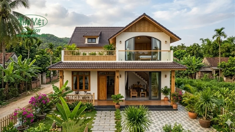 mẫu nhà cấp 4 gác lửng phổ biến