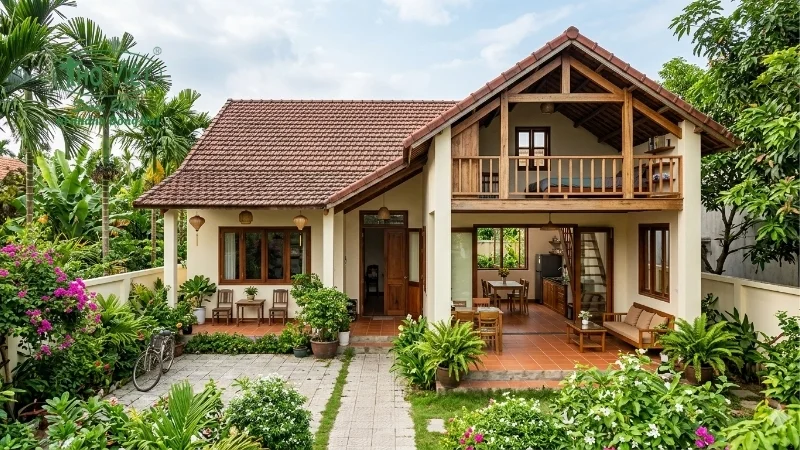 mẫu nhà cấp 4 gác lửng phổ biến