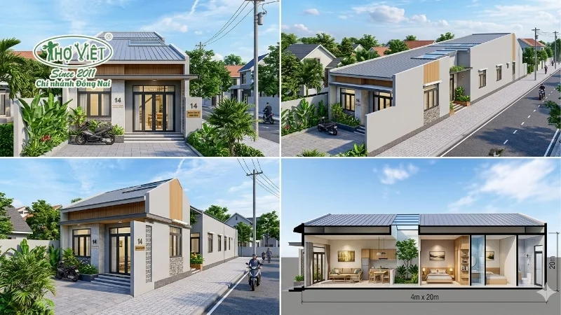 50+ mẫu nhà cấp 4 ngang 4m dài 20m đẹp mê ly 9 mẫu nhà cấp 4 ngang 4m dài 20m được ưa chuộng