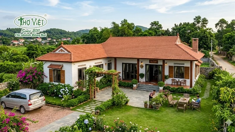 mẫu nhà chữ l 1 tầng đẹp ở nông thôn đẹp