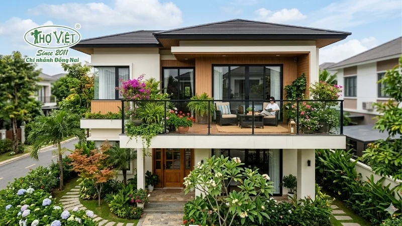 mẫu nhà có ban công đẹp hiện đại