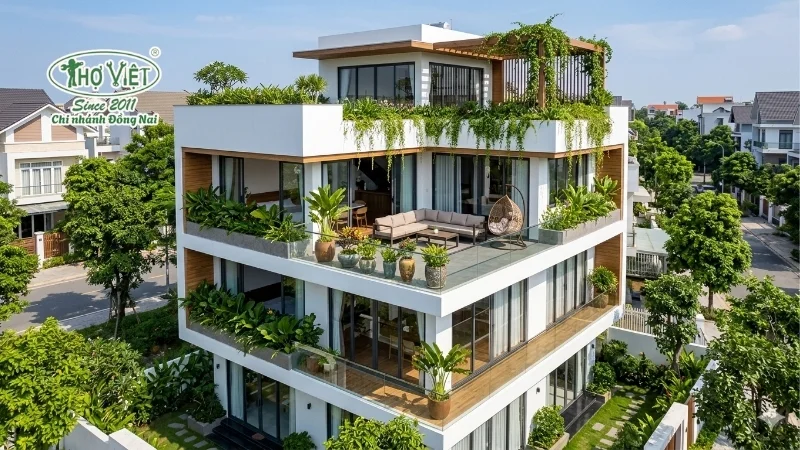 mẫu nhà có ban công đẹp hiện đại