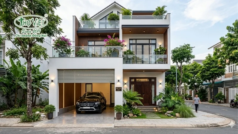 mẫu nhà có gara ô tô được ưa chuộng