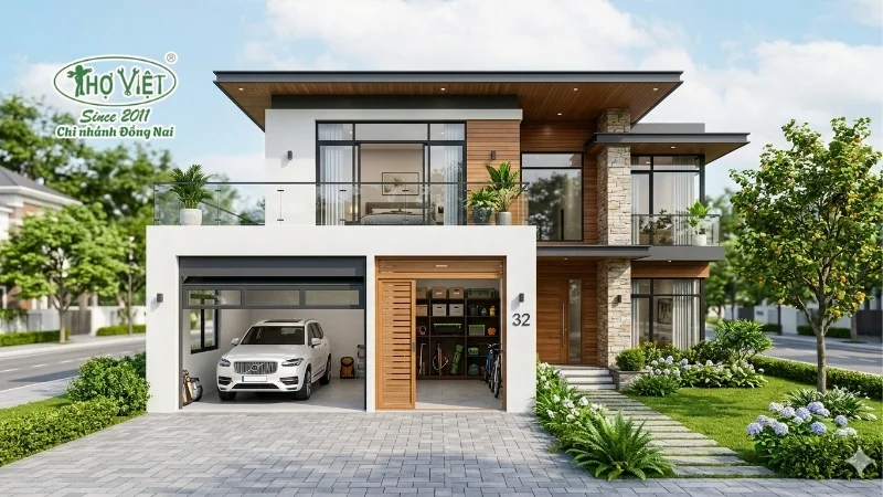 mẫu nhà có gara ô tô được ưa chuộng