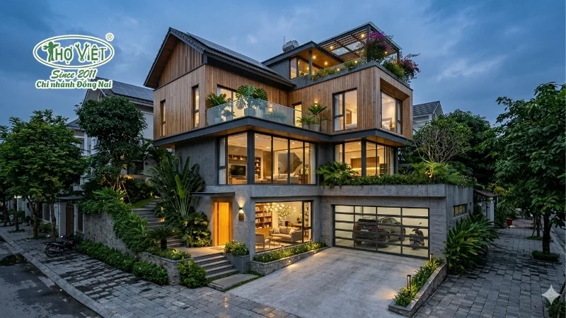 mẫu nhà có tầng hầm lửng đẹp thịnh hành