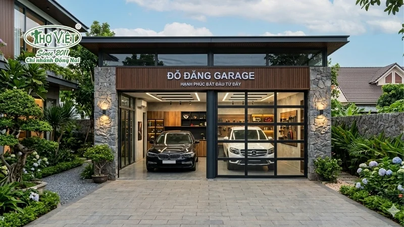 mẫu nhà để xe ô tô đẹp tiện nghi