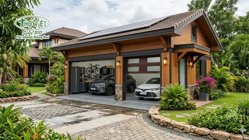 mẫu nhà để xe ô tô đẹp tiện nghi